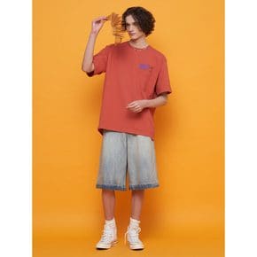 Flocking Logo Oversized Fit TShirt  Magenta (MS4542A46W)