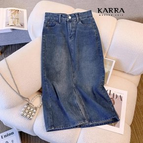 KARRA 와이투케이센터슬릿데님스커트_A4M0838