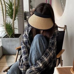 황금비율 자외선차단 라탄 썬캡 와이드챙 밀짚모자 컬러3종