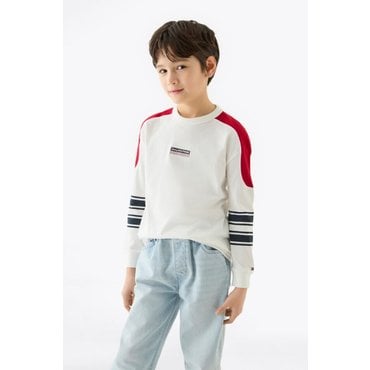 타미힐피거키즈 25년 S/S           T42F0KKO450BT1          모노타입 스트라이프 티셔츠