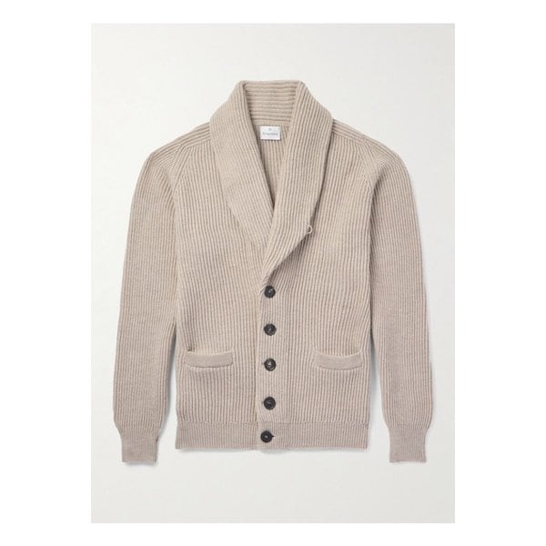 킹스맨 숄 칼라 골지 울 가디건 뉴트럴 46376663162877665