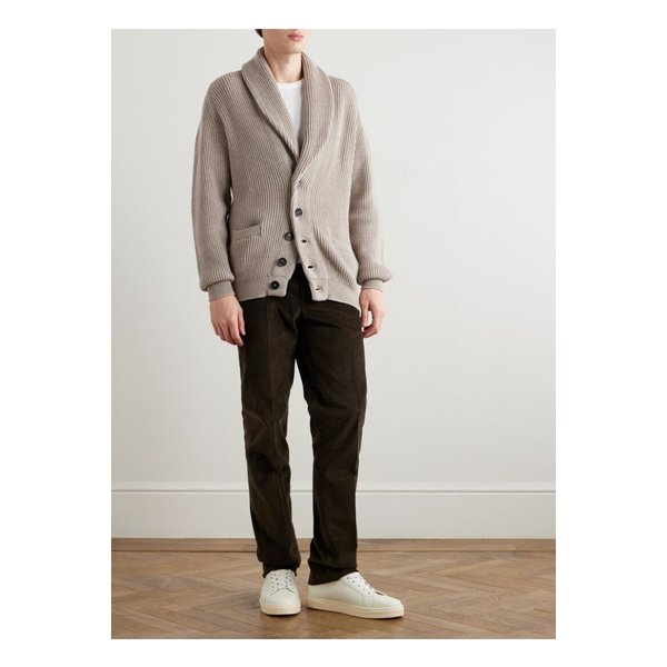 킹스맨 숄 칼라 골지 울 가디건 뉴트럴 46376663162877665