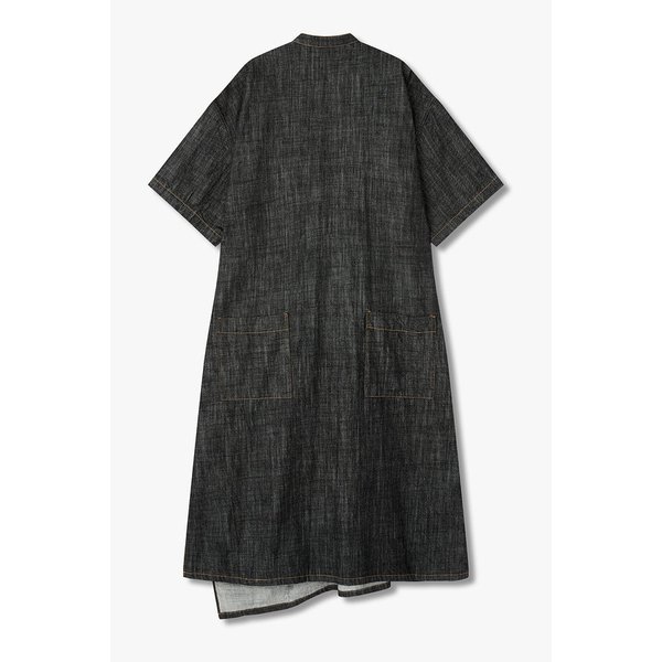 [Y`s]스탠드 카라 생지 데님 드레스 6616161103000