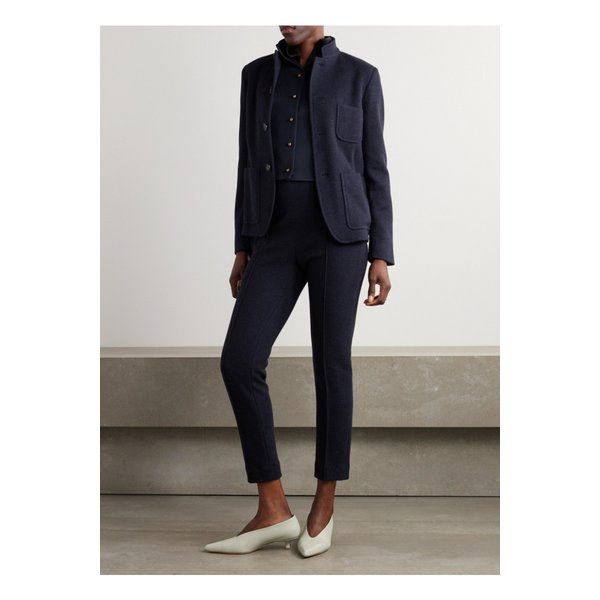 다이앤 레이어드 새틴 트리밍 그랑 드 푸드르 울 실크 혼방 베스트 1647597355212173