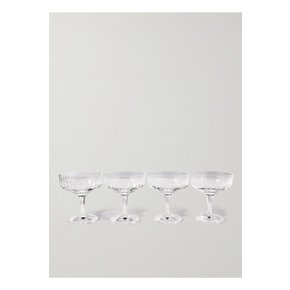 Roebling Set of Four Crystal Champagne Coupes