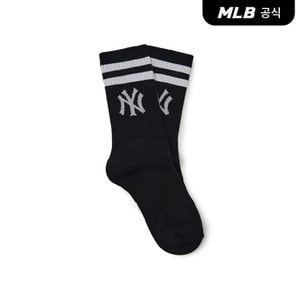 MLB [코리아공식]빅로고 스트라이프 양말 NY (Zet Black)