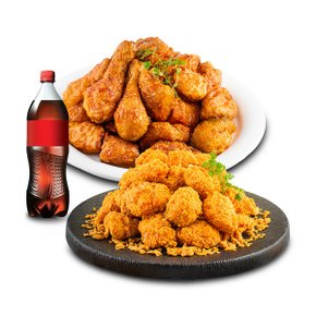 호식이두마리 간장치킨+크리스피 치킨넥(양념소스)+콜라500ml