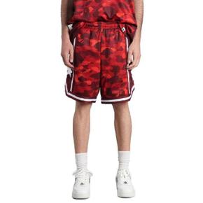 A BATHING APE 사이드 스트라이프 ABC 카모 스타 쇼츠 001SPM301307M RED TP98001