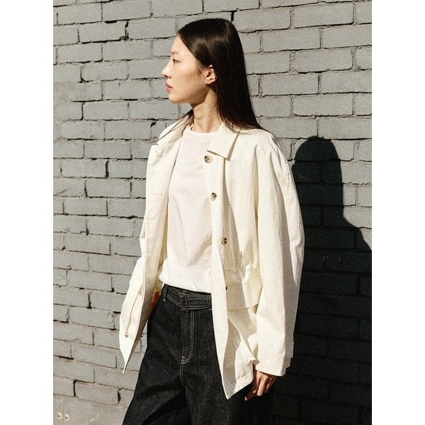 코튼 하프 워크 자켓_IVORY