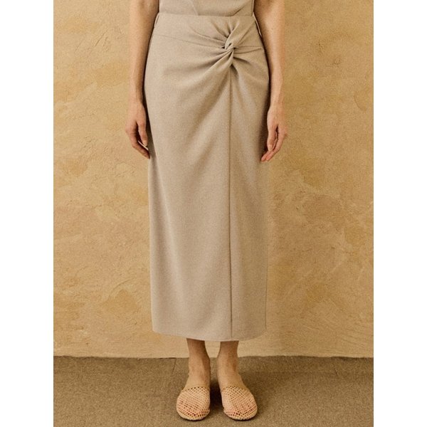 Long Knotted Skirt Grey