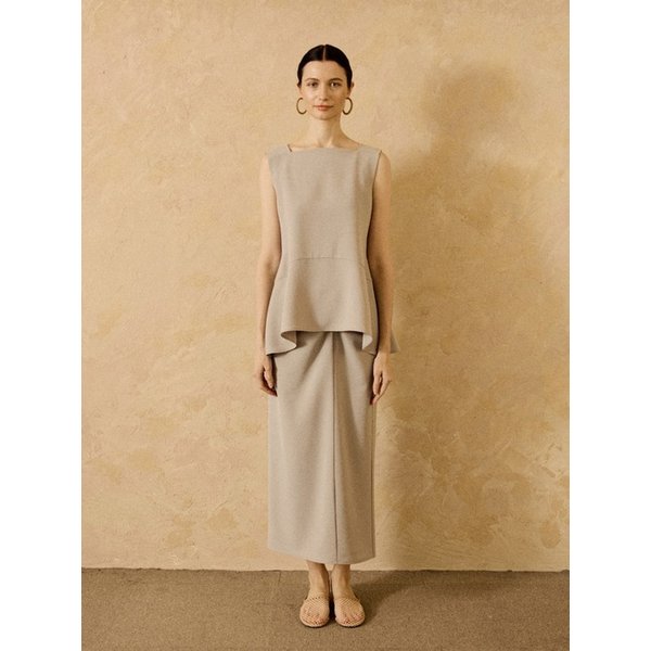 Long Knotted Skirt Grey