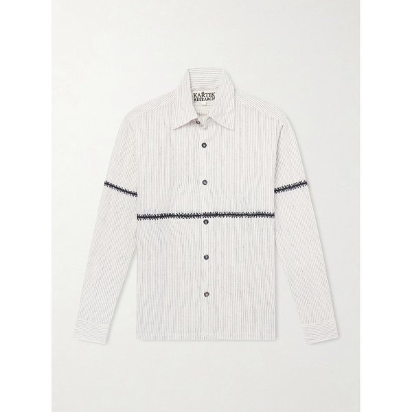 카틱 리서치 라바리 자수 핀스트라이프 셔츠 46376663162975404