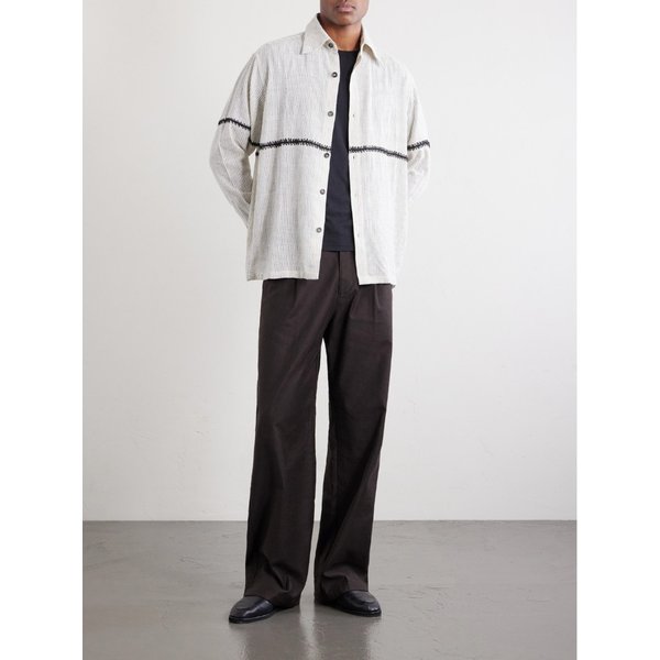 카틱 리서치 라바리 자수 핀스트라이프 셔츠 46376663162975404