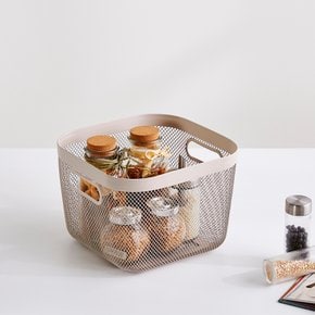 메탈 메쉬바스켓 23.9x23.9x17 베이지