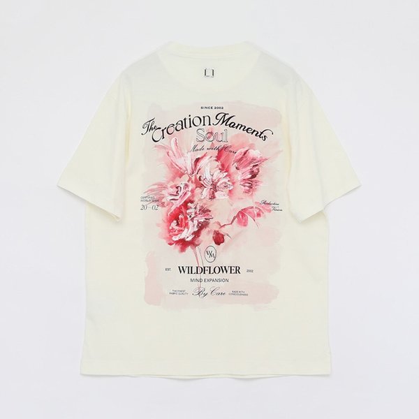 우영미 25SS 플라워 백로고 여성 반팔 티셔츠 M251TS06761I