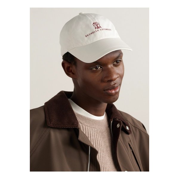 브루넬로쿠치넬리 로고 자수 코튼 트윌 베이스볼 캡 46376663162856589