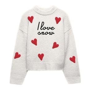 세인트바쓰 스웨터 DANY001 01085G 10 Love snow 10 heart patch Bianco