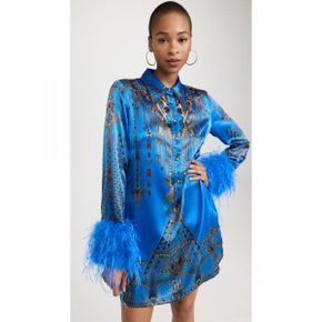 5591173 Camilla Mini Shirt Dress With Feather Cuffs