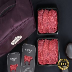 [산지직송/냉장]  1++(8)등급 시그니처 한우암소구이 선물세트 4호1.2kg(등심 600g*2팩)