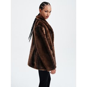 ORSON FUR JACKET DARK BROWN