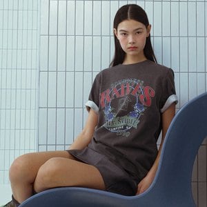 레이브 Vintage Rose Graphic T-shirt in D/Grey VW4SE027-13