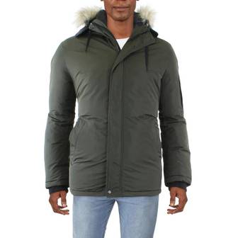 이스퀘어 4447592 Calvin Klein Mens Snorkel Faux Fur Trim Parka Coat