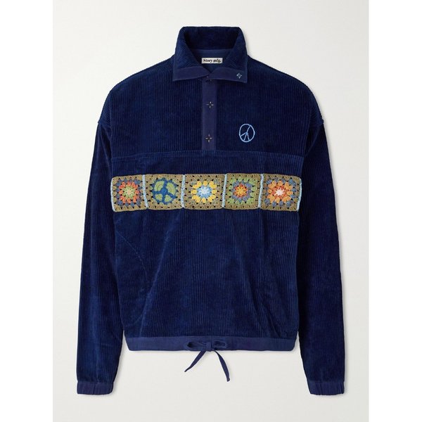 폴라이트 오버사이즈 자수 아플리케 코듀로이 맨투맨 46376663162970672