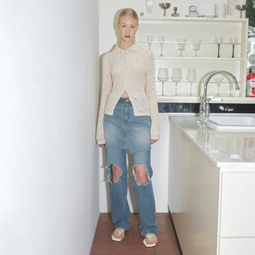 레이브 Destroyed Vintage Denim Pants in Blue VJ4SL150-22
