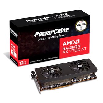 에스투씨엔아이 PowerColor 라데온 RX 7700 XT D6 12GB 대원씨티에스