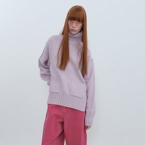 Turtleneck Raccon Knit_LIGHT VIOLET