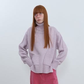 Turtleneck Raccon Knit_LIGHT VIOLET