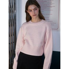 Basic Crop Knit  [Pink]