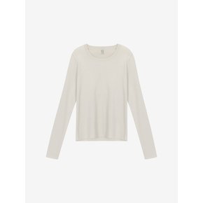 [BASE LINE] LONG SLEEVE U NECK RIB KNIT TOP