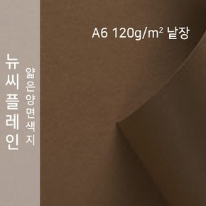 종이문화 뉴씨플레인 얇은 양면색상지 120g A6 No.26 밤색 낱장 1매 색지