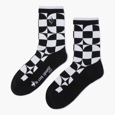 르꼬끄골프 25년  S/S  NEW 여성 체크패턴 자카드 미들 삭스 / BLCK GQ122LSO21