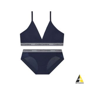 CODES COMBINE 코데즈 컴바인 INNERWEAR 모달 슬림아웃밴드 네이비 브라렛 팬티 세트