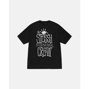 24SS 스투시 크라운 인터내셔널 피그먼트 다이드 티셔츠 블랙 1905043