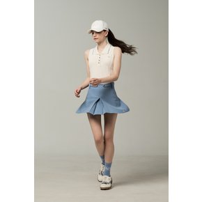 2022 SS MESH COMBI PLEATS SKIRT _A22BSK122