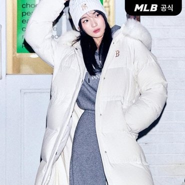 MLB [엠엘비코리아공식] [정상가 579,000원] 여성 커브 롱 패딩 BOS (D.Cream)