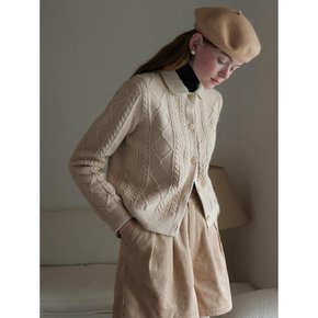 Cest_Detachable lapel cardigan_BEIGE