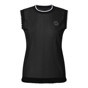 (22 SS)여성 글리터 시스루 민소매 티셔츠 (821B2TO083_BK)