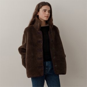 blank03 [블랭크03] wool shearing reversible half coat (brown)