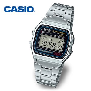 카시오 [정품] 카시오 빈티지 전자 공용 메탈 손목시계 주우재시계 A158WA-1