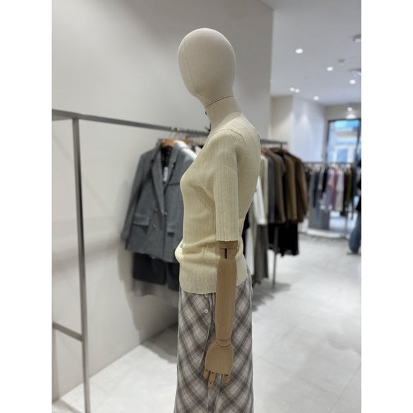 [부산점] 라운드넥 슬릿 반소매 풀오버 니트 (NJK6MP431)