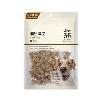  바우와우 무마진 큐브육포 800g 치킨/연어 대용량 훈련용