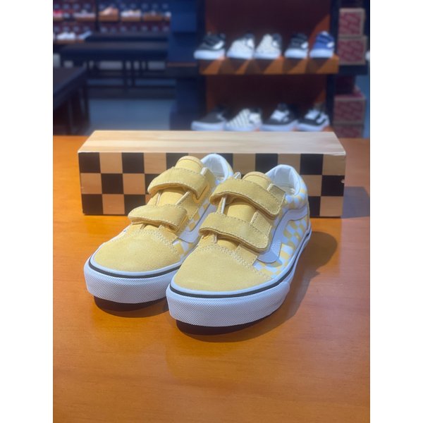 [여주점] (키즈) 스니커즈 체커보드 올드스쿨 벨크로 (옐로우) (VN000CYDP1T)