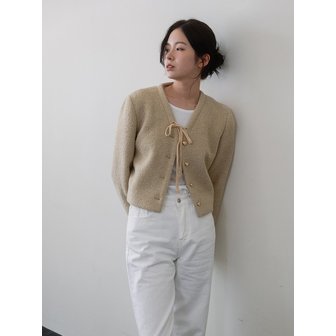 라미네즈 Point Ribbon Tweed Jacket - Beige