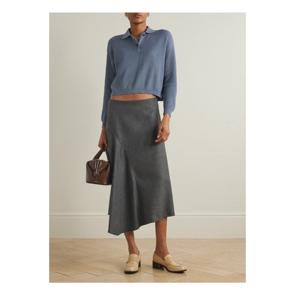 브루넬로쿠치넬리 비즈 장식 골지 코튼 스웨터 블루 1647597355277486