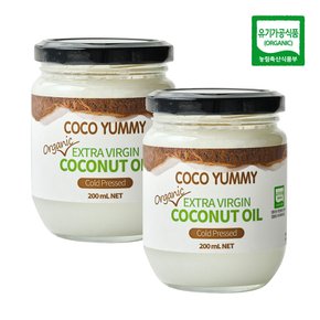 유기농 코코야미 엑스트라버진 코코넛오일 200ml x 2병 냉압착