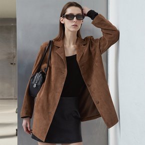 Italian suede Classic Blazer_Mocha Mousse